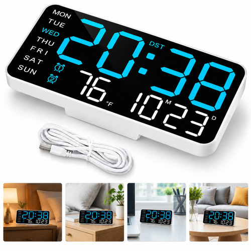 Led digital wecker uhr - led, großes