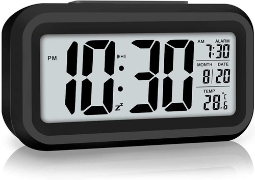 Schwarzer digitalwecker mit - digitalwecker,