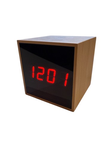 Led digitalwecker aus holz mit - holz,